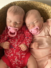 Load image into Gallery viewer, ARTIST MADE NEWBORN REBORN BABY GIRL Twins Olivia Jessica 18” PAINTED HAIR