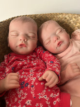 Load image into Gallery viewer, ARTIST MADE NEWBORN REBORN BABY GIRL Twins Olivia Jessica 18” PAINTED HAIR