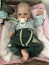 Load image into Gallery viewer, ARTIST MADE NEWBORN REBORN BABY BOY LEWIS 17” PAINTED HAIR