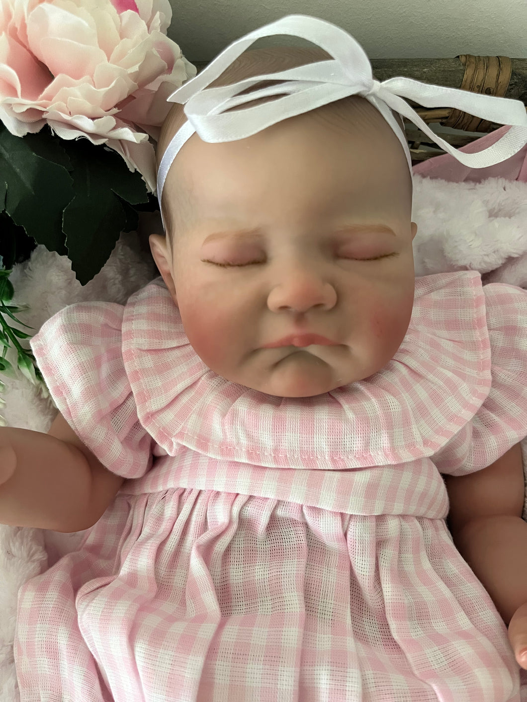 ARTIST MADE NEWBORN REBORN BABY GIRL ELSIE 20” PAINTED HAIR Sucky Lip