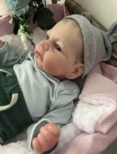 Load image into Gallery viewer, ARTIST MADE NEWBORN REBORN BABY BOY LEWIS 17” PAINTED HAIR
