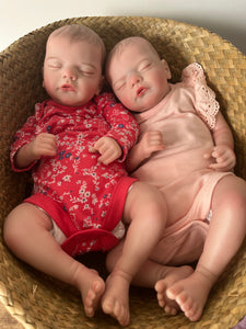 ARTIST MADE NEWBORN REBORN BABY GIRL Twins Olivia Jessica 18” PAINTED HAIR