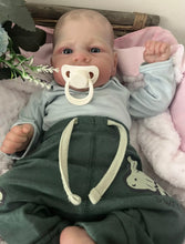 Load image into Gallery viewer, ARTIST MADE NEWBORN REBORN BABY BOY LEWIS 17” PAINTED HAIR
