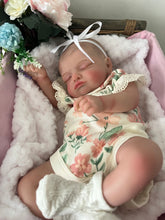 Load image into Gallery viewer, ARTIST MADE NEWBORN REBORN BABY GIRL ELSA 18” PAINTED HAIR Sucky Lip
