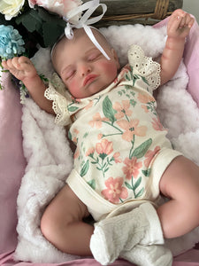 ARTIST MADE NEWBORN REBORN BABY GIRL ELSA 18” PAINTED HAIR Sucky Lip