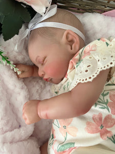 ARTIST MADE NEWBORN REBORN BABY GIRL ELSA 18” PAINTED HAIR Sucky Lip