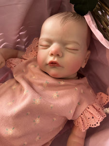 ARTIST MADE NEWBORN REBORN BABY GIRL OLIVIA 17″ PAINTED HAIR